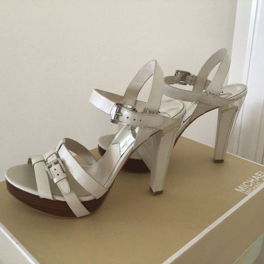 MICHAEL Michael Kors Grace Platform Heeled Shoes, Size 7, Colour Vanilla